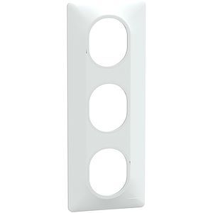 Schneider Ovalis - plaque de finition - 3 postes vertical - entraxe 71mm - blanc