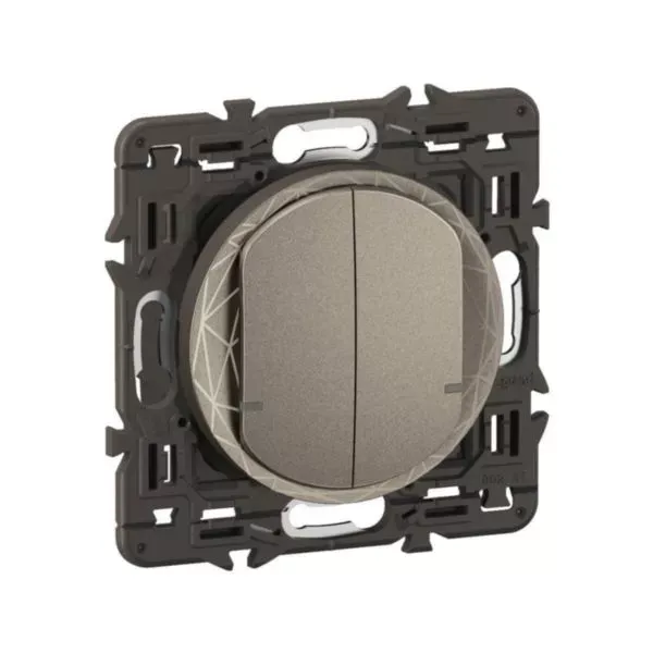 Interrupteur double Céliane with Netatmo avec Neutre – Titanium