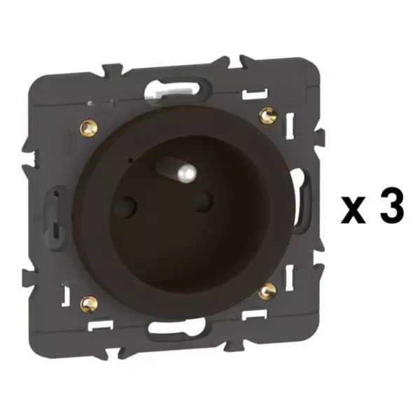 Pack 3 prises connectées Céliane with Netatmo 16A graphite