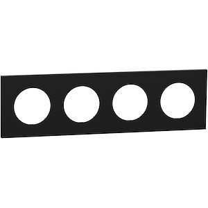 Schneider Odace - plaque de finition 4 postes - couleur Noir onyx