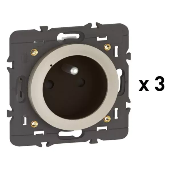 Pack 3 prises connectées Céliane with Netatmo 16A titane – Legrand