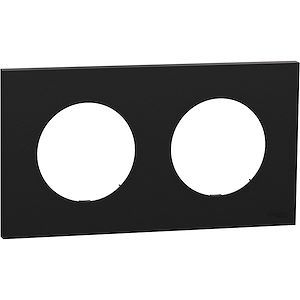 Schneider Odace - plaque de finition 2 postes - couleur Noir onyx