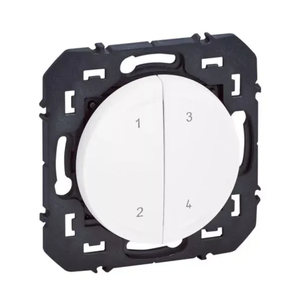 Commande 4 scénarios sans fil sans pile Legrand dooxie Netatmo blanc