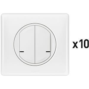 Lot de 10 interrupteurs doubles connectés Céliane with Netatmo – Blanc