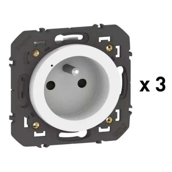 Pack 3 prises connectées Legrand dooxie Netatmo 16A blanc